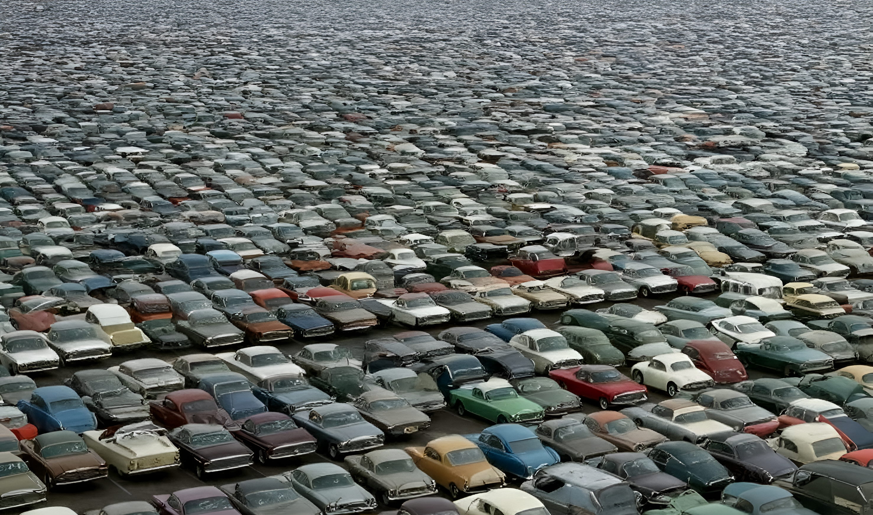 An full parking lot